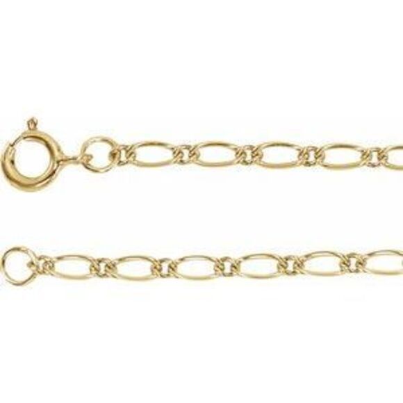 Kazi Luxury 14K Yellow Gold 1.5 mm Figaro 20